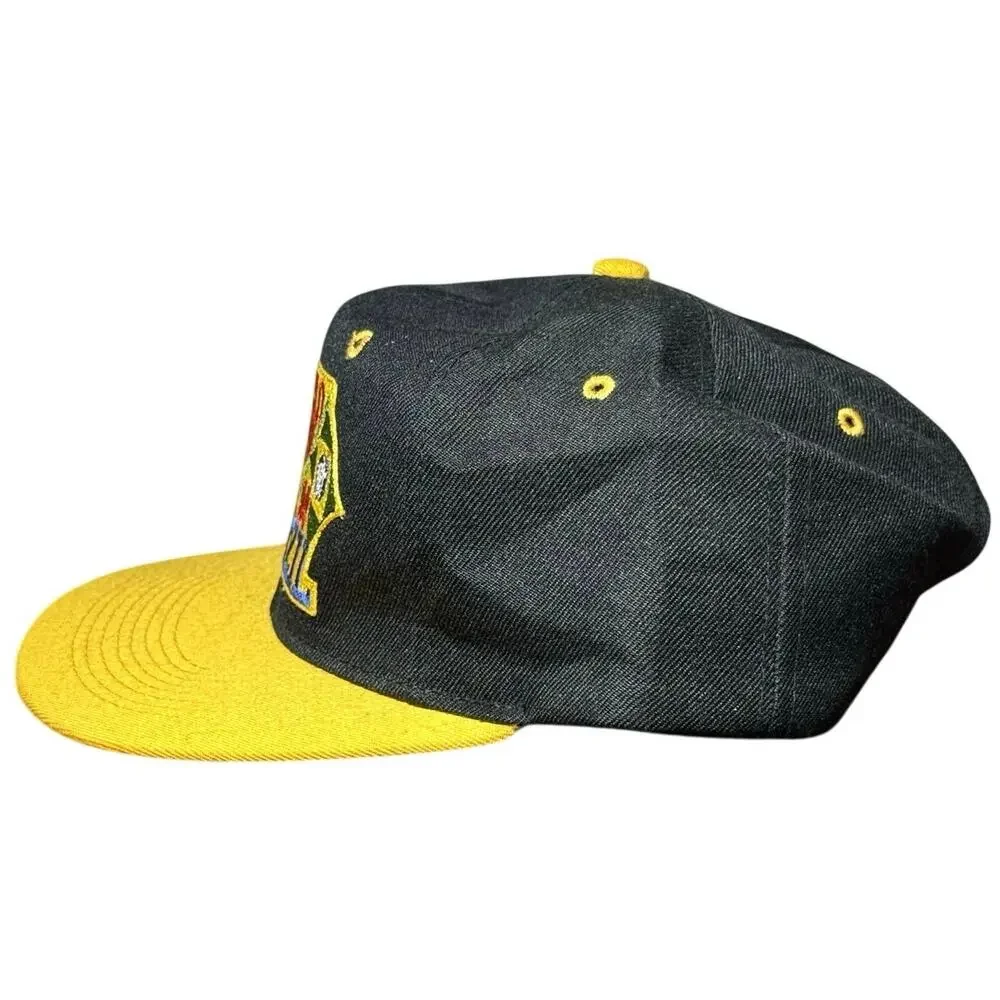 Vintage Headmaster 1994 Brazil World Cup Champions Snapback Hat Green Underbrim
